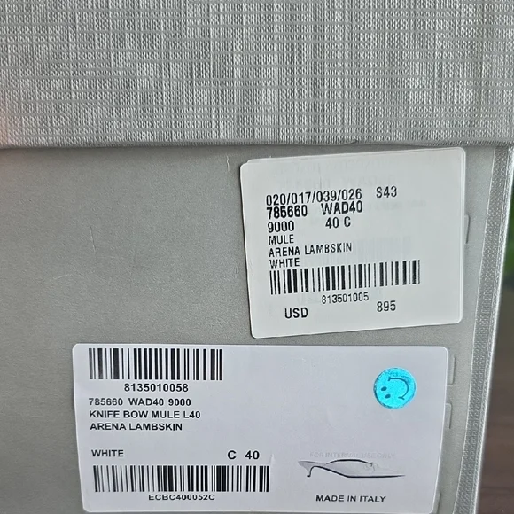 Balenciaga Women's White Bow-Detail Mules - Picture 9 of 9